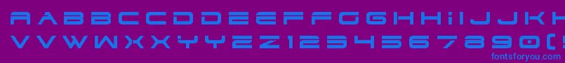 Dodger3title-Schriftart – Blaue Schriften auf violettem Hintergrund