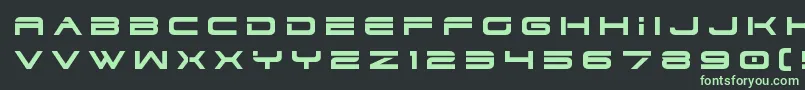Dodger3title-fontti – vihreät fontit mustalla taustalla