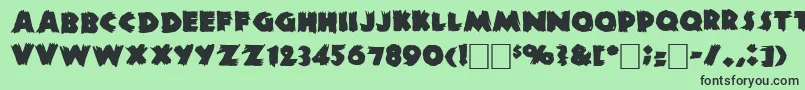 DsZombieCyr Font – Black Fonts on Green Background