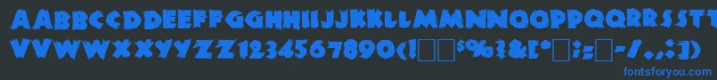 DsZombieCyr Font – Blue Fonts on Black Background