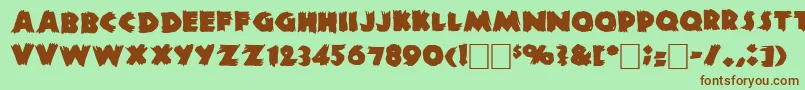 DsZombieCyr Font – Brown Fonts on Green Background