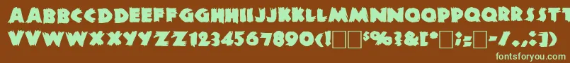 DsZombieCyr Font – Green Fonts on Brown Background