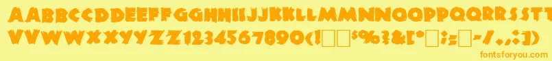 DsZombieCyr Font – Orange Fonts on Yellow Background