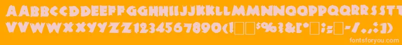 DsZombieCyr Font – Pink Fonts on Orange Background