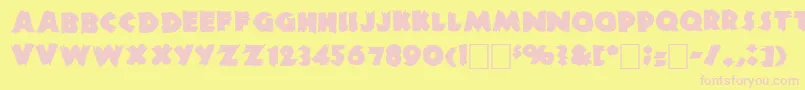 DsZombieCyr Font – Pink Fonts on Yellow Background