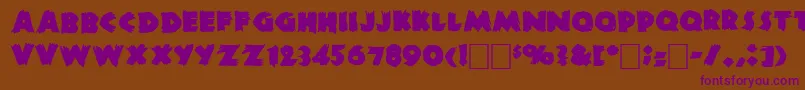 DsZombieCyr Font – Purple Fonts on Brown Background