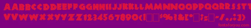 DsZombieCyr Font – Red Fonts on Purple Background