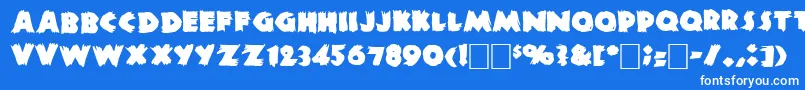 DsZombieCyr Font – White Fonts on Blue Background