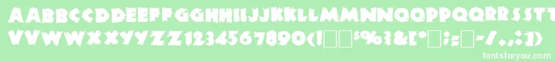 DsZombieCyr Font – White Fonts on Green Background