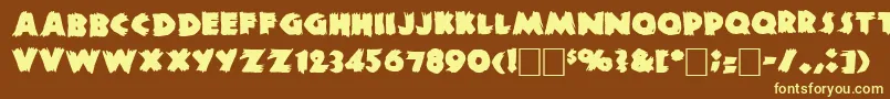 DsZombieCyr Font – Yellow Fonts on Brown Background