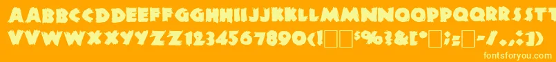 DsZombieCyr-Schriftart – Gelbe Schriften auf orangefarbenem Hintergrund