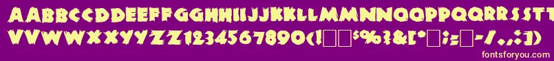 DsZombieCyr Font – Yellow Fonts on Purple Background