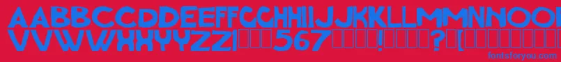 Fonte Char – fontes azuis em um fundo vermelho