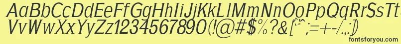 Czcionka AgajdaRegularItalic – czarne czcionki na żółtym tle