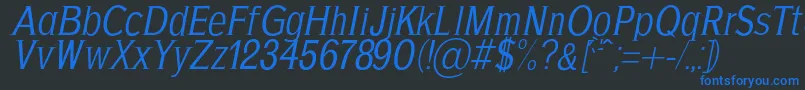 AgajdaRegularItalic Font – Blue Fonts on Black Background