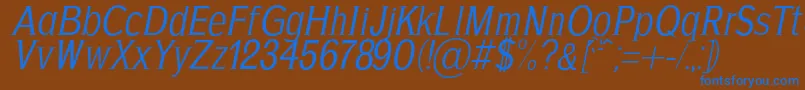 AgajdaRegularItalic Font – Blue Fonts on Brown Background