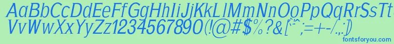 AgajdaRegularItalic Font – Blue Fonts on Green Background