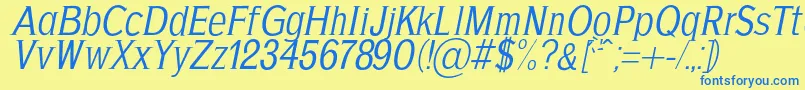 AgajdaRegularItalic Font – Blue Fonts on Yellow Background