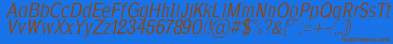 AgajdaRegularItalic Font – Brown Fonts on Blue Background