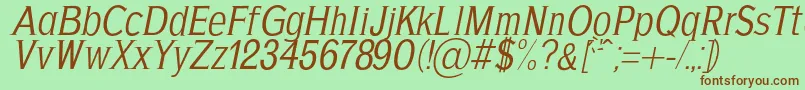 AgajdaRegularItalic Font – Brown Fonts on Green Background