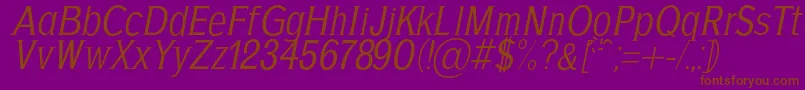 AgajdaRegularItalic Font – Brown Fonts on Purple Background