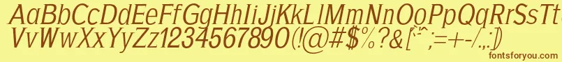 AgajdaRegularItalic Font – Brown Fonts on Yellow Background