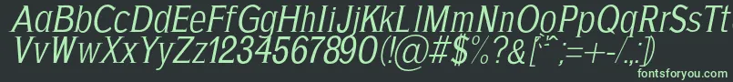 AgajdaRegularItalic Font – Green Fonts on Black Background