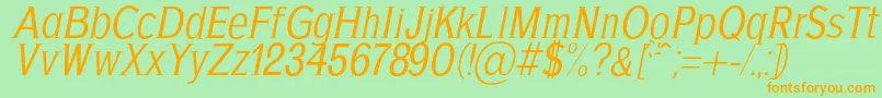 AgajdaRegularItalic Font – Orange Fonts on Green Background