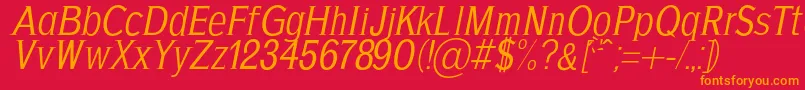 AgajdaRegularItalic Font – Orange Fonts on Red Background