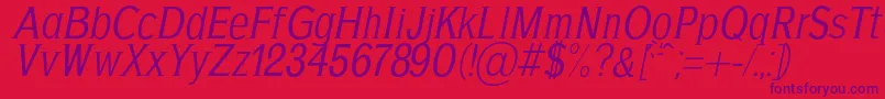 AgajdaRegularItalic Font – Purple Fonts on Red Background