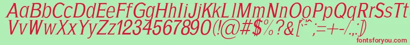 AgajdaRegularItalic Font – Red Fonts on Green Background