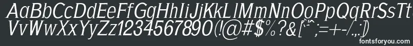 フォントAgajdaRegularItalic – 黒い背景に白い文字