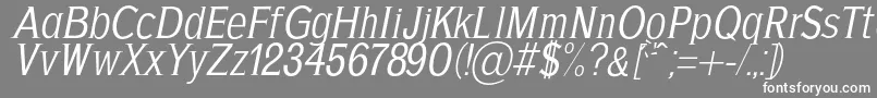 フォントAgajdaRegularItalic – 灰色の背景に白い文字