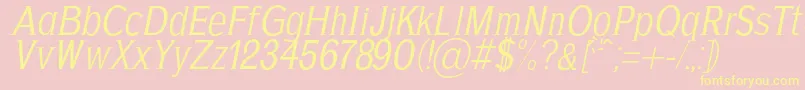 AgajdaRegularItalic Font – Yellow Fonts on Pink Background