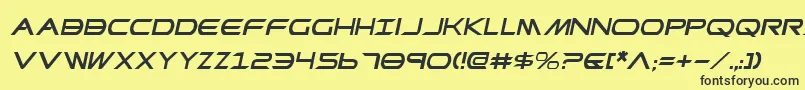 Czcionka PrometheanItalic – czarne czcionki na żółtym tle