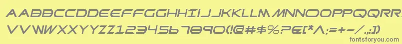 Czcionka PrometheanItalic – szare czcionki na żółtym tle