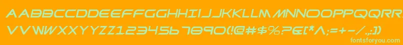 Шрифт PrometheanItalic – зелёные шрифты на оранжевом фоне