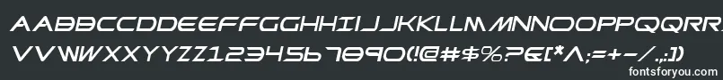 フォントPrometheanItalic – 黒い背景に白い文字