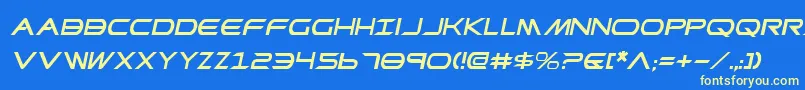 PrometheanItalic-fontti – keltaiset fontit sinisellä taustalla