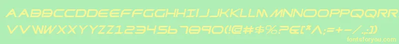 PrometheanItalic Font – Yellow Fonts on Green Background