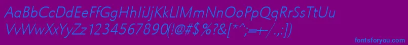 UrwgrotesktextlignarOblique Font – Blue Fonts on Purple Background