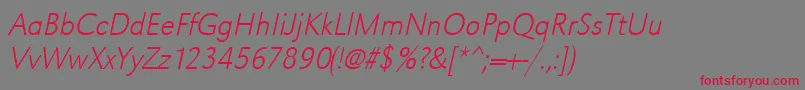 UrwgrotesktextlignarOblique Font – Red Fonts on Gray Background
