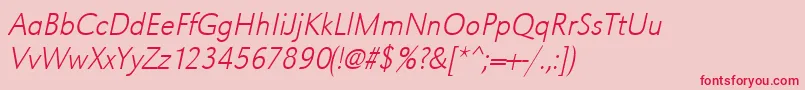 UrwgrotesktextlignarOblique Font – Red Fonts on Pink Background