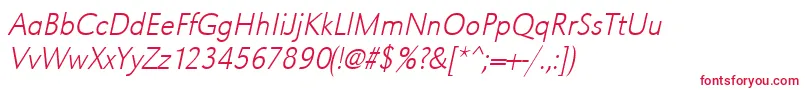 UrwgrotesktextlignarOblique Font – Red Fonts on White Background