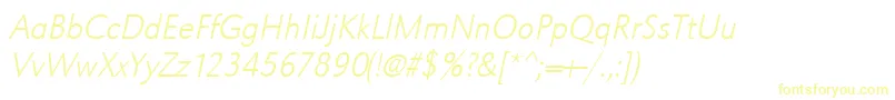 UrwgrotesktextlignarOblique Font – Yellow Fonts on White Background