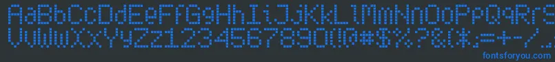 Czcionka SubwayTicker – niebieskie czcionki na czarnym tle