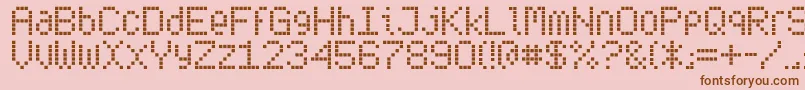SubwayTicker-Schriftart – Braune Schriften auf rosa Hintergrund