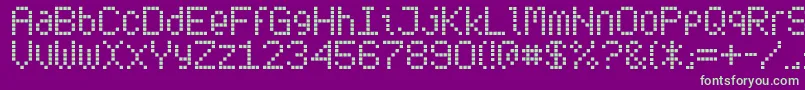SubwayTicker Font – Green Fonts on Purple Background