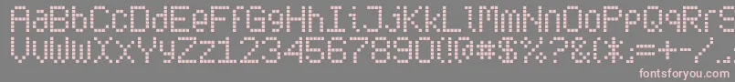 Weitere Informationen zur SubwayTicker-Schriftart SubwayTicker-Schriftart – Rosa Schriften auf grauem Hintergrund