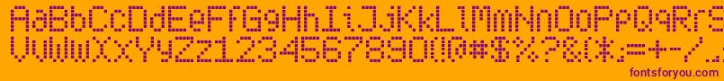 SubwayTicker Font – Purple Fonts on Orange Background